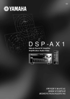 Yamaha DSPAX-1 - Owners Manual